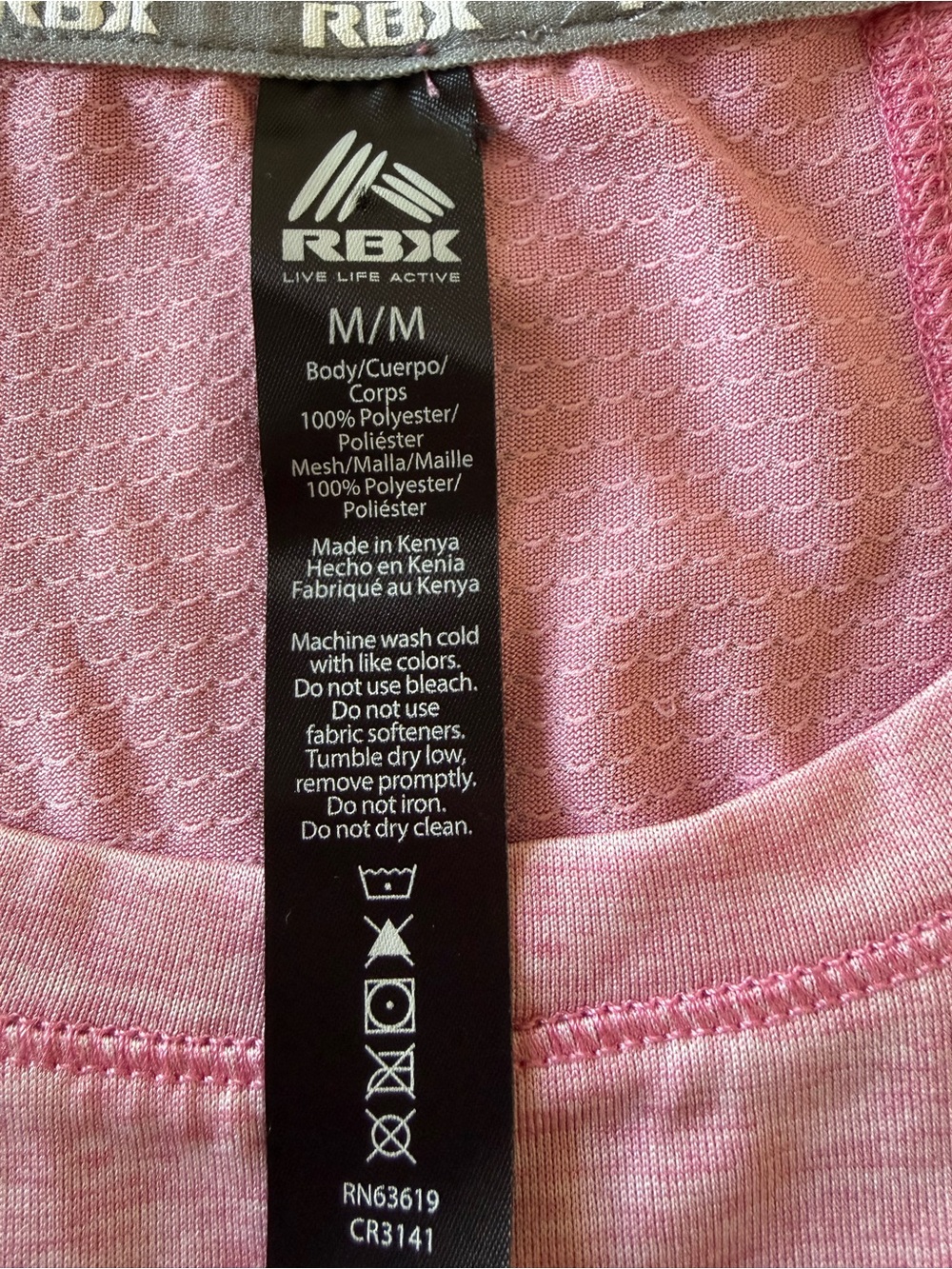 RBX Heathered Light Pink Athletic Tank Top - Picture 3 of 5